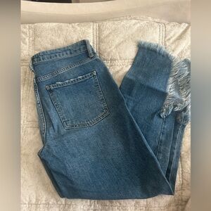 River Island Distressed Blue Ankle Jeans